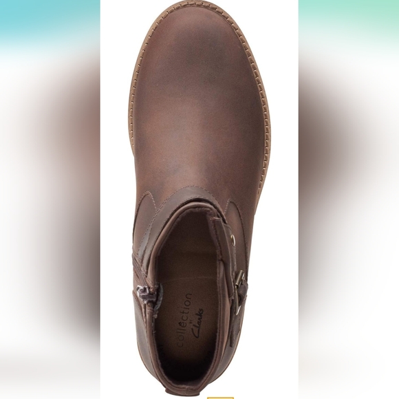 CLARKS CAMZIN DIME CUIR MARRON PONCE BOOTIES 5.5M - Picture 5 of 8